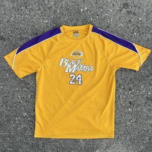 Kobe Bryant Black Mamba #24 Men’s Large LA Lakers NBA Majestic Jersey Shirt